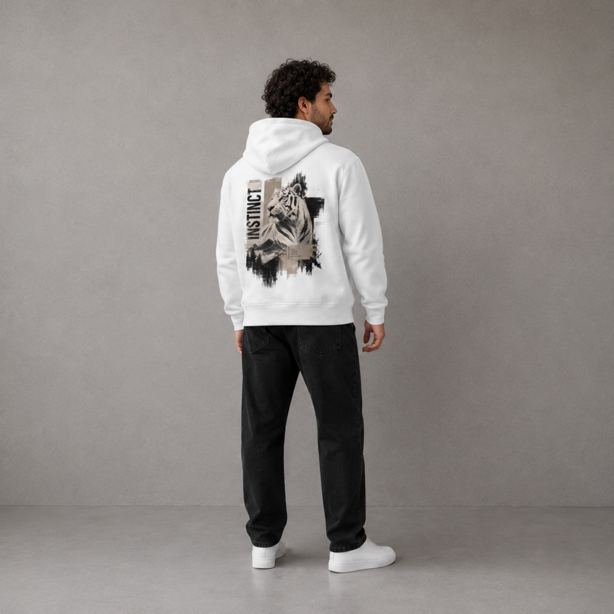 White Tiger Instinct Hoodie
