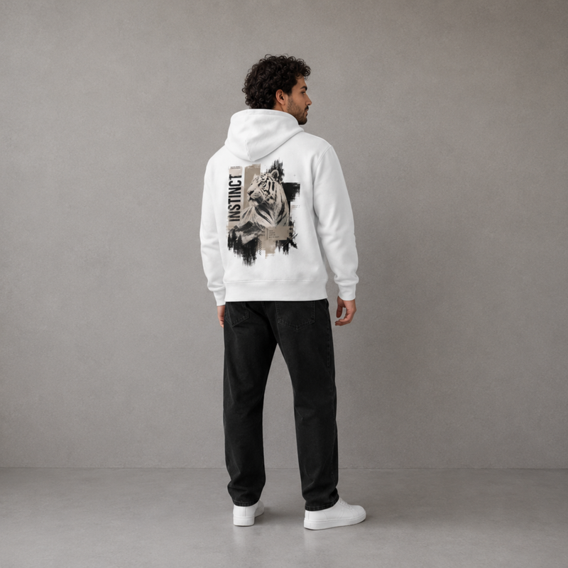White Tiger Instinct Hoodie