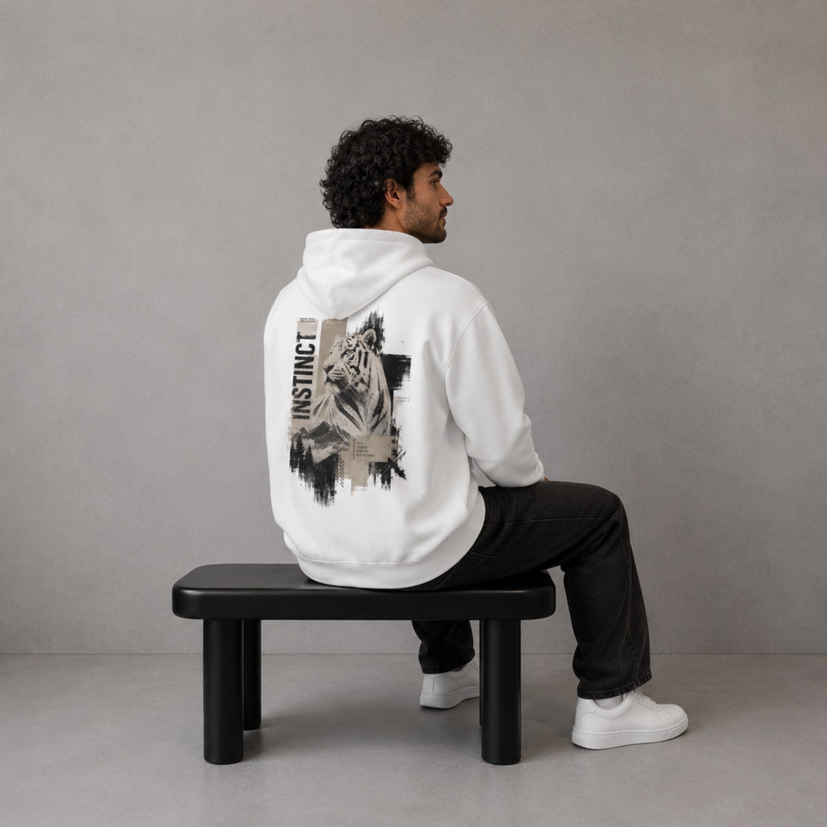 White Tiger Instinct Hoodie